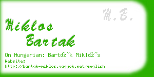 miklos bartak business card